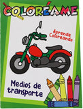 Cuaderno p/Colorear Medios de Transporte Bilingüe DaccArT® Pieza 7506457800246