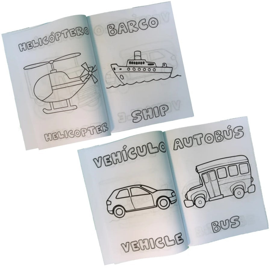 Cuaderno p/Colorear Medios de Transporte Bilingüe DaccArT® [Pieza] 7506457800246 3