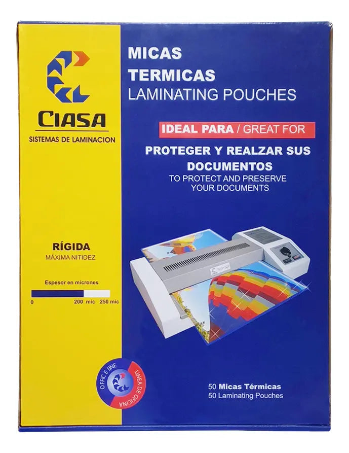 Mica p/Laminadora Doble Carta c/50 200 Micrones 305×457mm Ciasa® 2030 Caja 785640003214 01