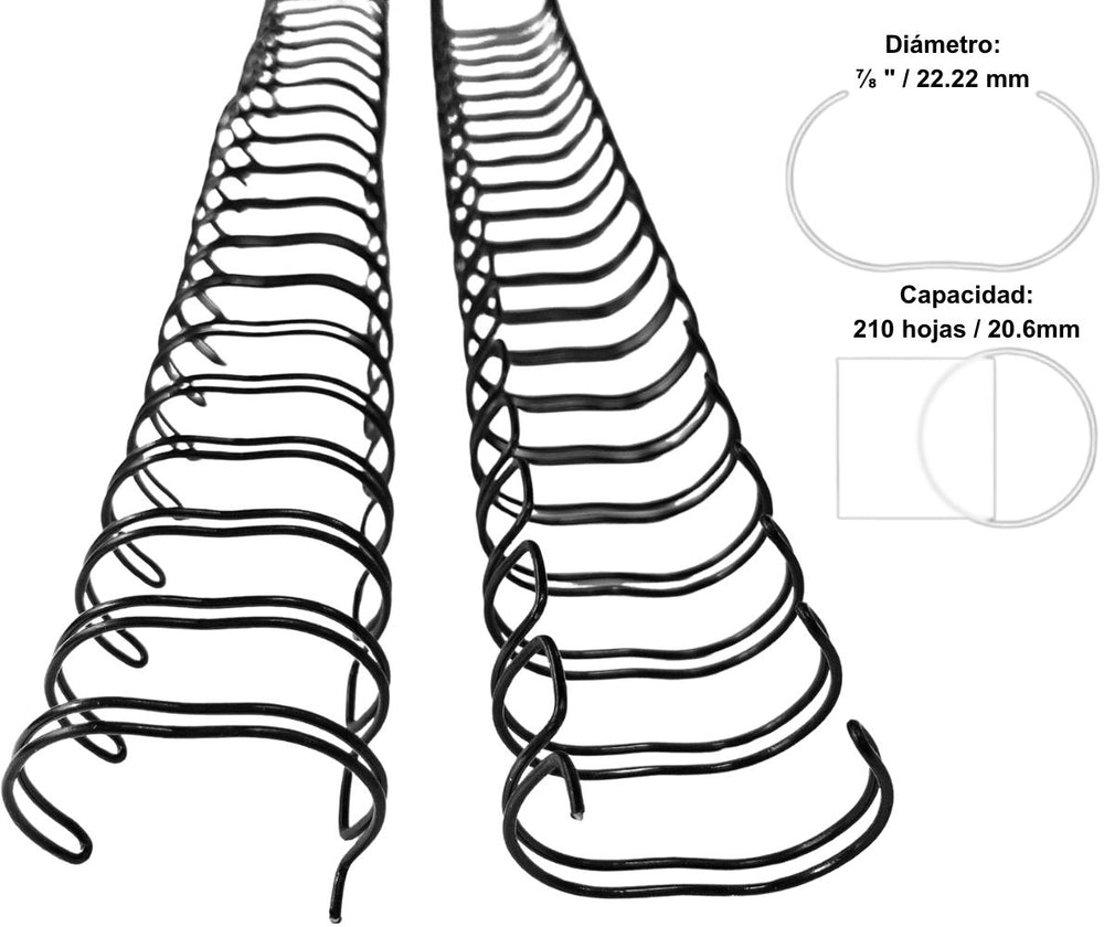 Arillo p/Engargo.metálico c/35 para 210 Hojas 2:1" Negro 7/8" OfficeEASE® A2114 Caja 7502224108591 0