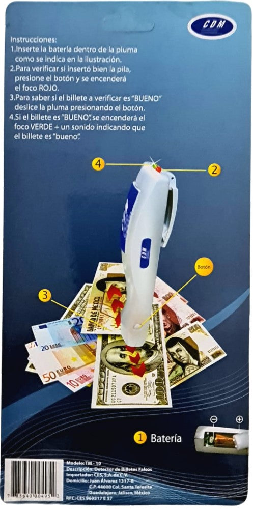 Detector Billetes Pluma Electrónica CDM® TM-10 [Pieza] 785640004952 5