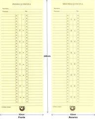Tarjeta p/Reloj Checador Mod.1790 7846 Quincenal 248×93mm Ofik® 5008001 [Pieza]