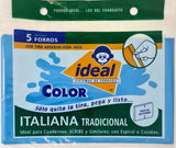 Forro p/Cuaderno Polietil F/ItalianaTradici.Cal.400 c/5 Celeste 16cm Ideal® 4084 Bolsa 7501082140842