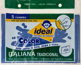 Forro p/Cuaderno Polietil F/ItalianaTradici.Cal.400 c/5 Azul 16cm Ideal® 4081 Bolsa 7501082140811 01