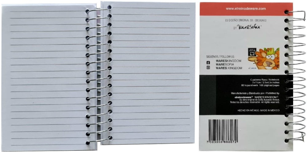 Cuaderno Mini Pasta Dura El Reino de Ware 7×11cm 80 hojas Raya Ware’s® Kingdom [Pieza] 7503006886072 2