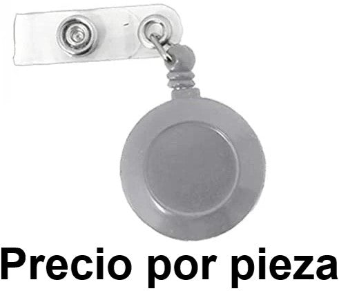 Broche p/Gafete Retráctil Clip tipo Yoyo Gris Barrilito® [Pieza]