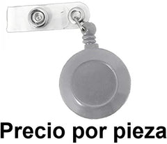 Broche p/Gafete Retráctil Clip tipo Yoyo Gris Barrilito® [Pieza]
