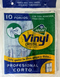 Forro p/Cuaderno Vinyl Profesional Corto c/Adhes c/10 Trasparente 26.6cm Ideal® 4009 Bolsa 7501082140095