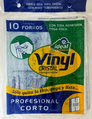 Forro p/Cuaderno Vinyl Profesional Corto c/Adhes c/10 Trasparente 26.6cm Ideal® 4009 [Bolsa] 7501082140095