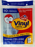 Forro p/Cuaderno Vinyl Collage c/Adhesivo c/10 Trasparente 25.3cm Ideal® 4010 Bolsa 7501082140101