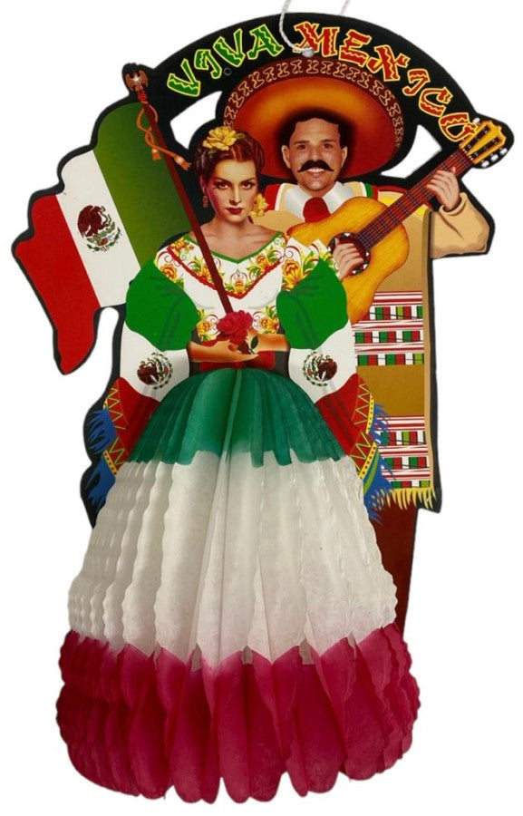 Adorno Fiestas Patrias China C/Charro #3 26cm Papel China Papel Picado® CH025 [Pieza]