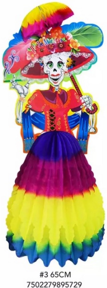 Adorno Día de Muertos Catrina Sola Grande 65cm 1p PapelChina Papel Picado® CAT430 Pieza