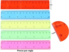 Regla Flexible Flex15 15cm Colores Transpa Garo® RF-15 [Pieza]