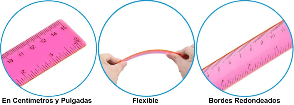 Regla Flexible Flex15 15cm Colores Transpa Garo® RF-15 [Pieza] 2