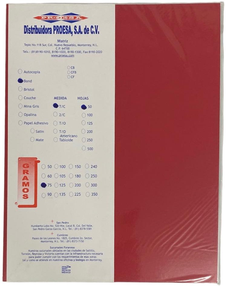 Papel Bond Color Pop-Set c/50 Colores Neón(5) Carta Proesa® [Paquete] 2