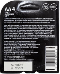 Pila Duracell "AA" c/4 Paquete 41333760643 02