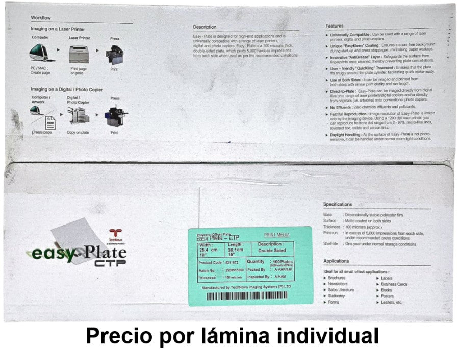 Lamina Litograf.poliéster Rapid-Plate 2/caras 10×15" easy•Plate™ 5211872 Placa 02