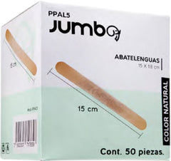 Palitos Madera Planos Jumbo Abatelenguas c/50 Natural 150×18mm Jumbo® PPAL5 [Paquete] 7502307717658