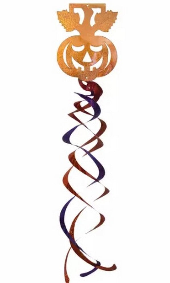 Adorno Halloween Calabaza con Espiral 1p Metálico Papel Picado® 6 [Pieza]