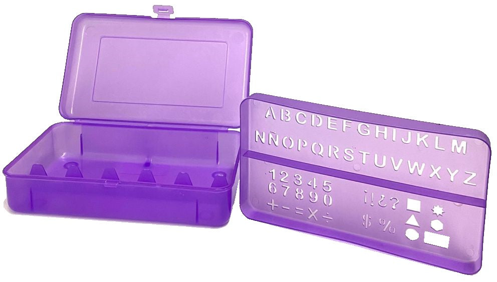 Lapicera Caja Plástica c/Plantilla Colores 20×12×5½cm D`Art® [Pieza] 7502009320323 2