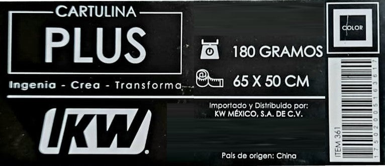 Cartulina Plus 180g Negro 65×50cm IKW® 0361 [Hoja] Imagen secundaria del producto