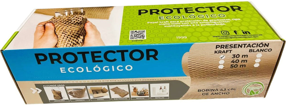 Rollo Papel para Empaque Tipo Panal c/dispensador Kraft 43cm×30m TecnoEmbalajes® [Pieza] 5