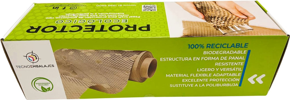 Rollo Papel para Empaque Tipo Panal c/dispensador Kraft 43cm×30m TecnoEmbalajes® [Pieza] 6