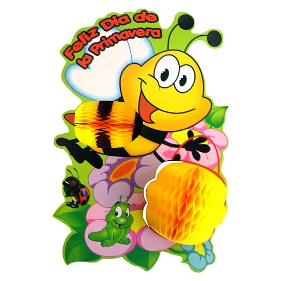 Adorno Primavera Abeja con Panal 1p PapelChina Papel Picado® [Pieza]
