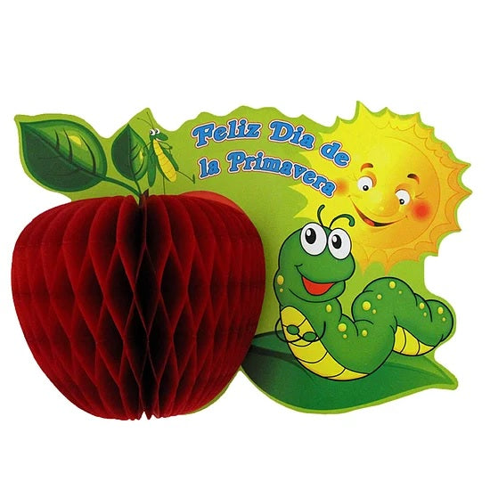 Adorno Toda Ocasión Oruga con Manzana 1p PapelChina Papel Picado® [Pieza]