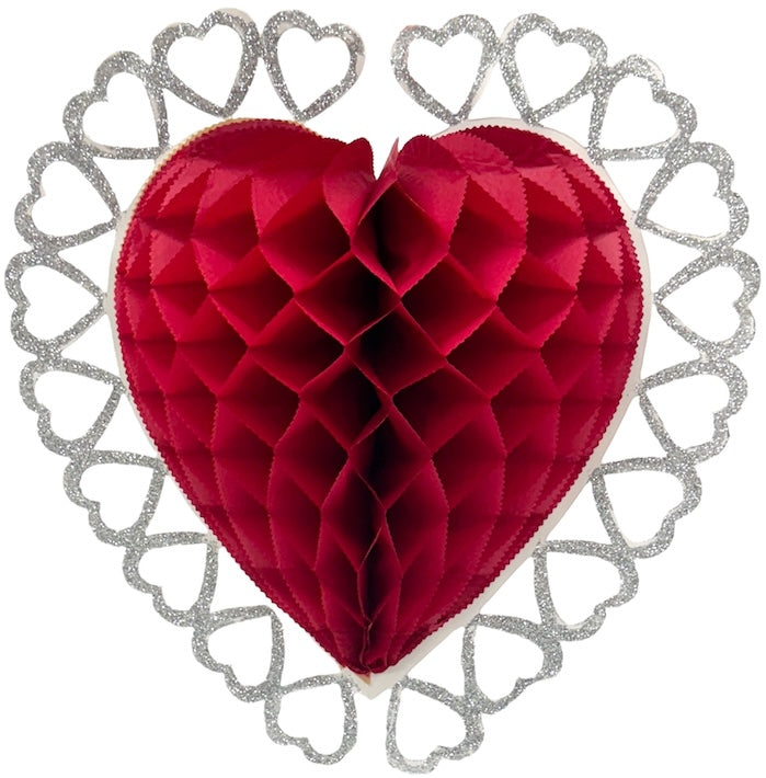 Adorno San Valentín Corazón con Diamantina 1p PapelChina Papel Picado® [Pieza]