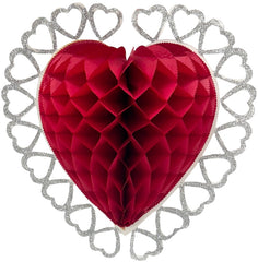 Adorno San Valentín Corazón con Diamantina 1p PapelChina Papel Picado® [Pieza]