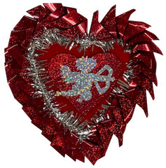 Adorno San Valentín Corazón Decorado c/Escarc 1p 25cm PapelChina Papel Picado® [Pieza]