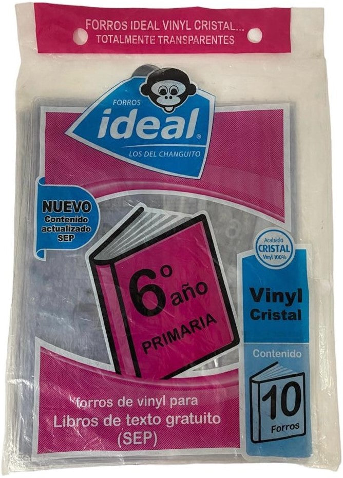 Forro p/Libros Vinyl c/10 6ºAño Vinyl Ideal® 4127 Bolsa 7501082141276 01