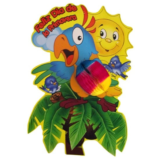 Adorno Dia Primavera Perico 1p 34cm PapelChina Papel Picado® [Pieza]