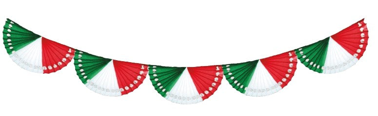 Adorno Fiestas Patrias Abanico #2 3m 6 abanicos 1p Tricolor 24x48 Papel Picado® Pieza