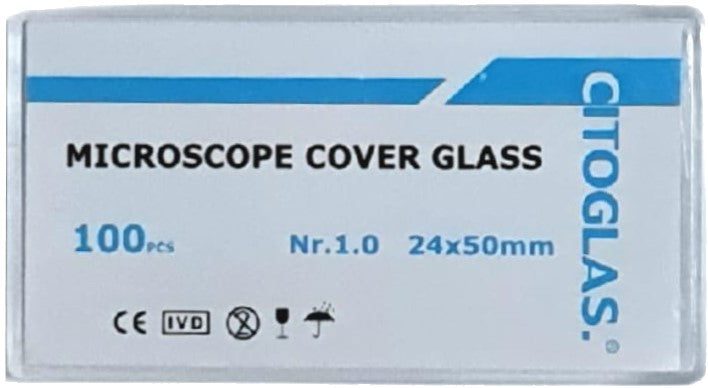 Cubreobjetos Nr.1.0 ±0.16mm c/100 Cristal 24×50mm CITOTEST® 0340-3620 [Caja] 2