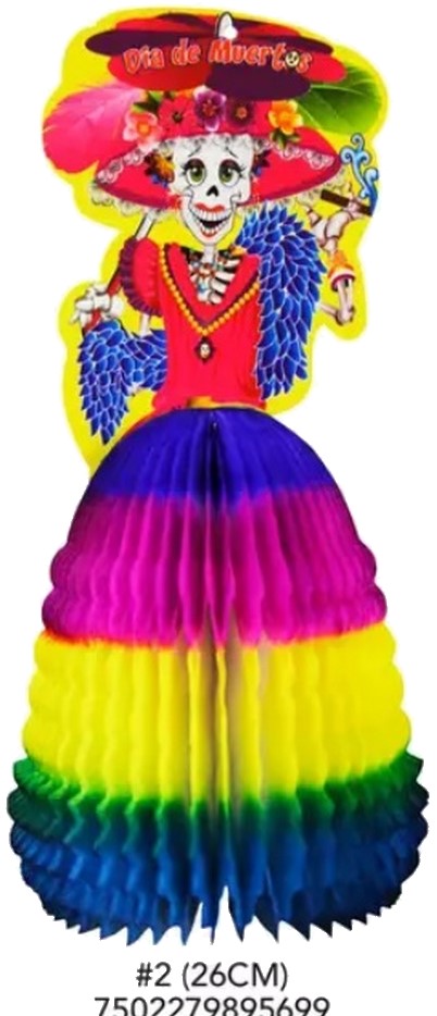 Adorno Día de Muertos Catrina 1p 26cm Papel Picado® [Pieza]