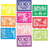 Adorno Día de Muertos Papel China Picado 1/8 Colores 24×18 Coco Papel Picado® Hoja 7502286576222 01