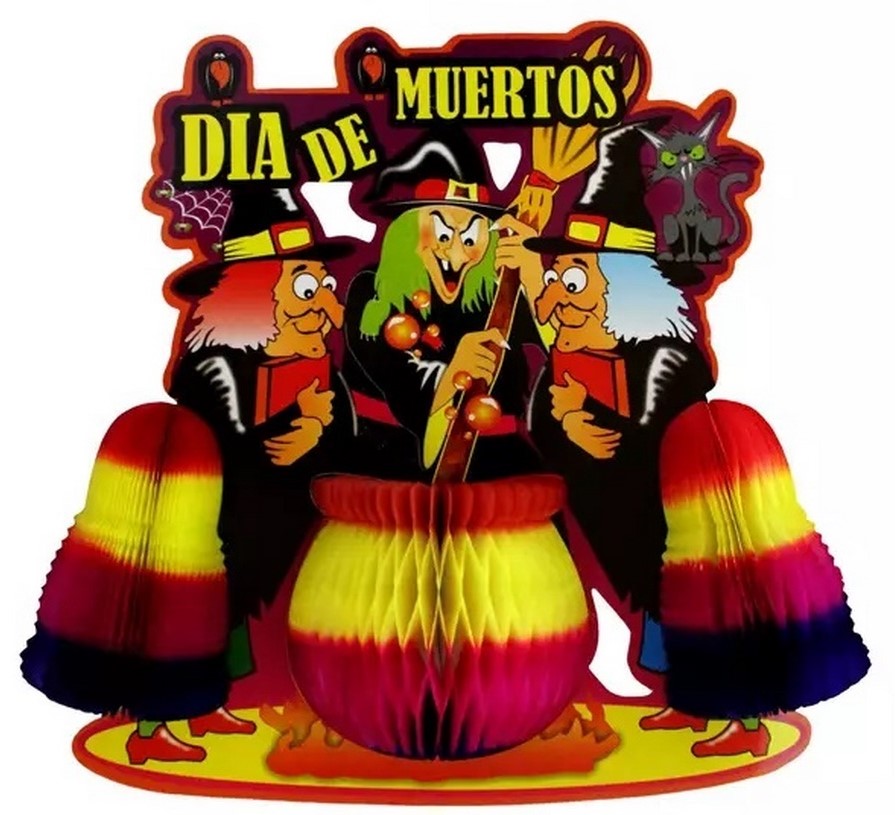 Adorno Halloween Brujas con Caldero 1p Papel Picado® [Pieza]