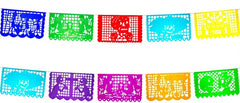 Adorno Día de Muertos Enramada ¼ Papel China 1p Colores Papel Picado® [Pieza]