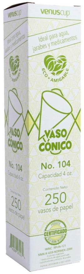 Conos de Papel p/Agua c/250 Bond Blanco Nº104 Venus Cup® A2CG5000 [Caja] 648299072034 3