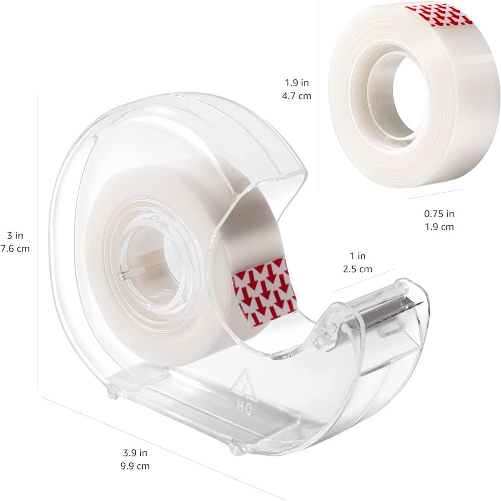 Cinta Adhesiva Invisible c/Despachador Invisible 19mm×16.5m Basics® [Pieza] 811540031023