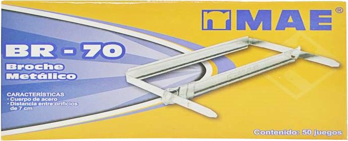 Broches p/Archivo c/50 7cm MAE® BR-70 Caja 7502212170005 01