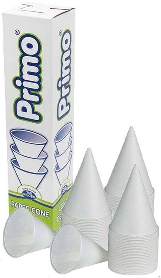 Conos de Papel p/Agua c/250 Bond Blanco Nº104 Primo® COP0401 [Caja] 7501219111554