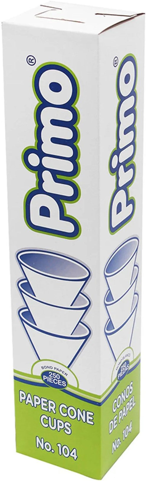 Conos de Papel p/Agua c/250 Bond Blanco Nº104 Primo® COP0401 [Caja] 7501219111554 3