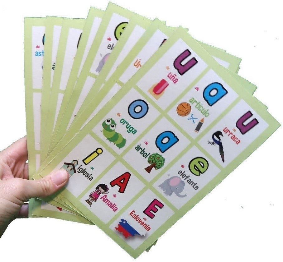 Lotería de Vocales 32 tarjetas c/10 Tablas 13.5×20cm DaccArT® [Bolsa] 7506457800130 2