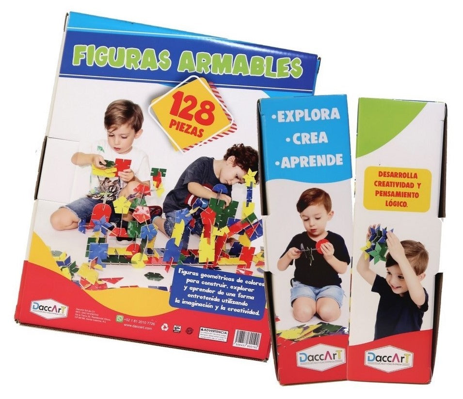 Material Didáctico Figuras Armables 128 Piezas DaccArT® [Pieza] 7506457800192 2