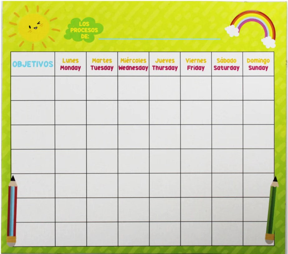 Material Didáctico Tablas Calendario de objetivos DaccArT® [Pieza] 7506457800611