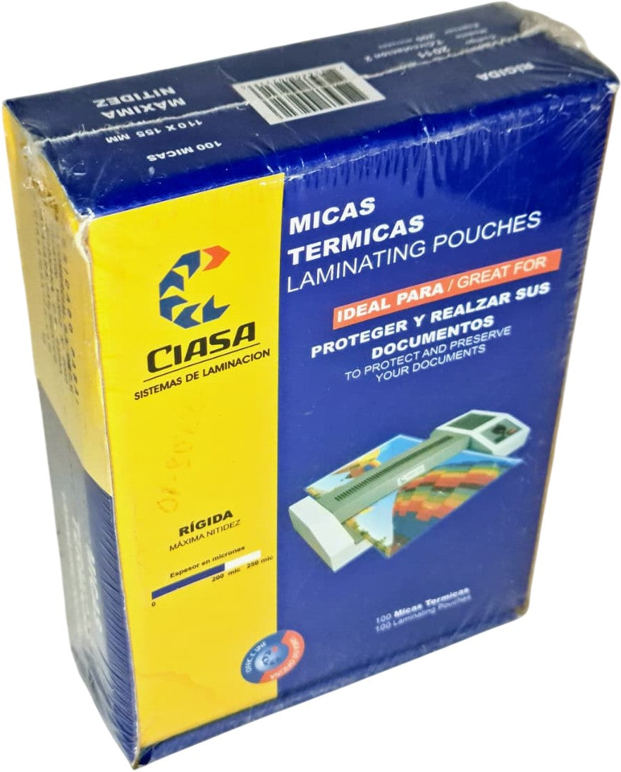 Mica p/Laminadora t/Circulación 2 T-201 c/100 200 Micrones 110×155mm Ciasa® 2011 Caja 785640002316 0