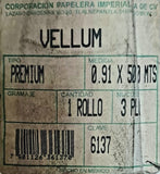 Papel Vegetal Rollo Vellum Premium 90/95 g/m² N/3" .91×50m Imperial® 6137 Rollo 7501126361370